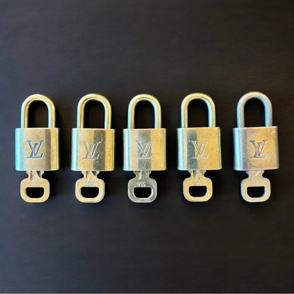 LOUIS VUITTON Authentic Gold Padlock with Key